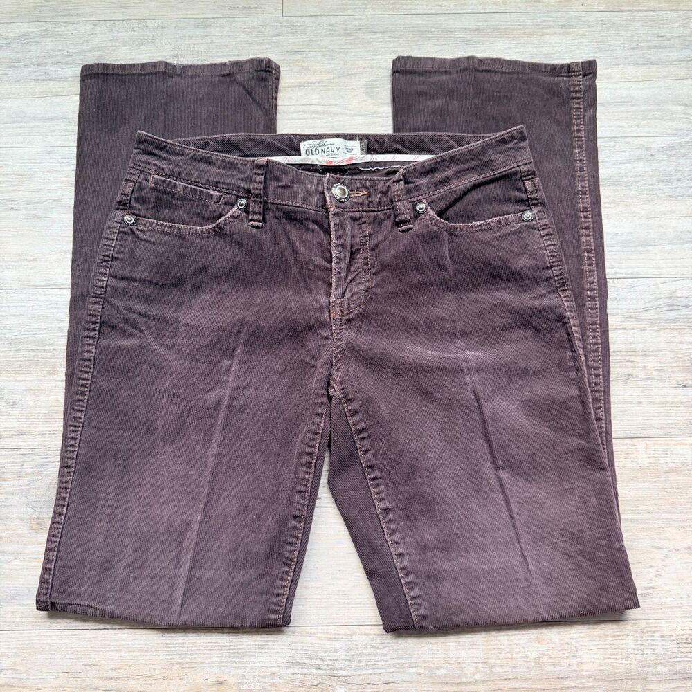 Vintage Y2K Old Navy Corduroy Pants Women's Size 8 Brown Mid Rise Bootcut 29x30